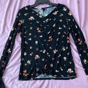 Black long sleeve shirt with flowers
